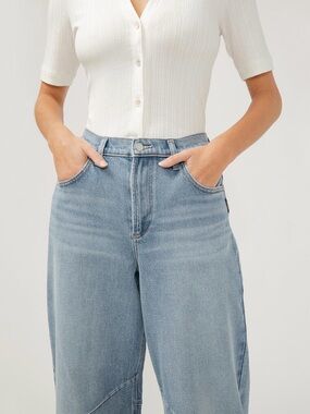 Kotn Barrel Leg Light Wash Jeans